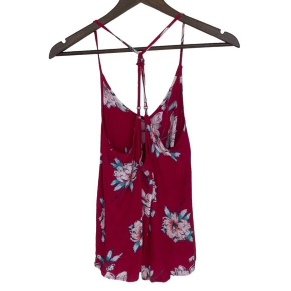Billabong Burgundy Floral Halter Top - Size Medium - Picture 6 of 7